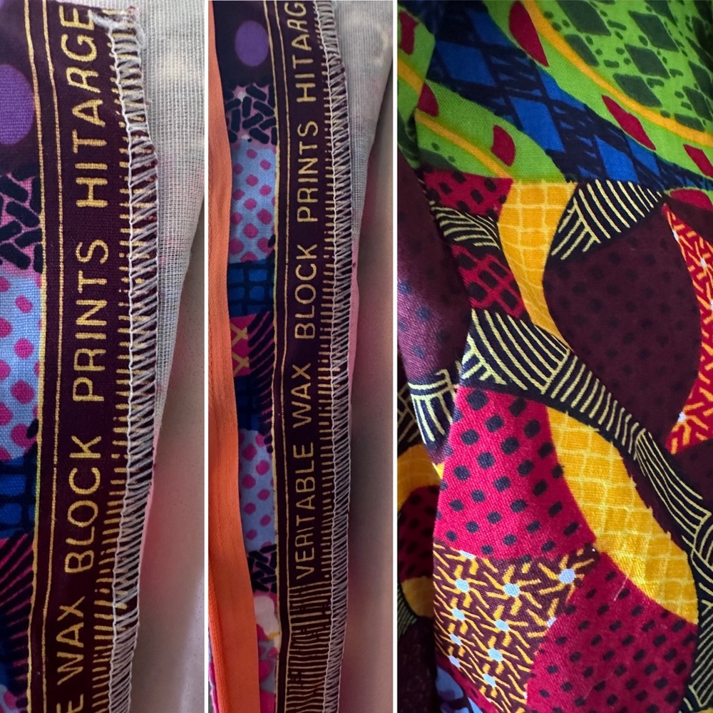 African Wax Block Print Dress - Picture 4 of 8